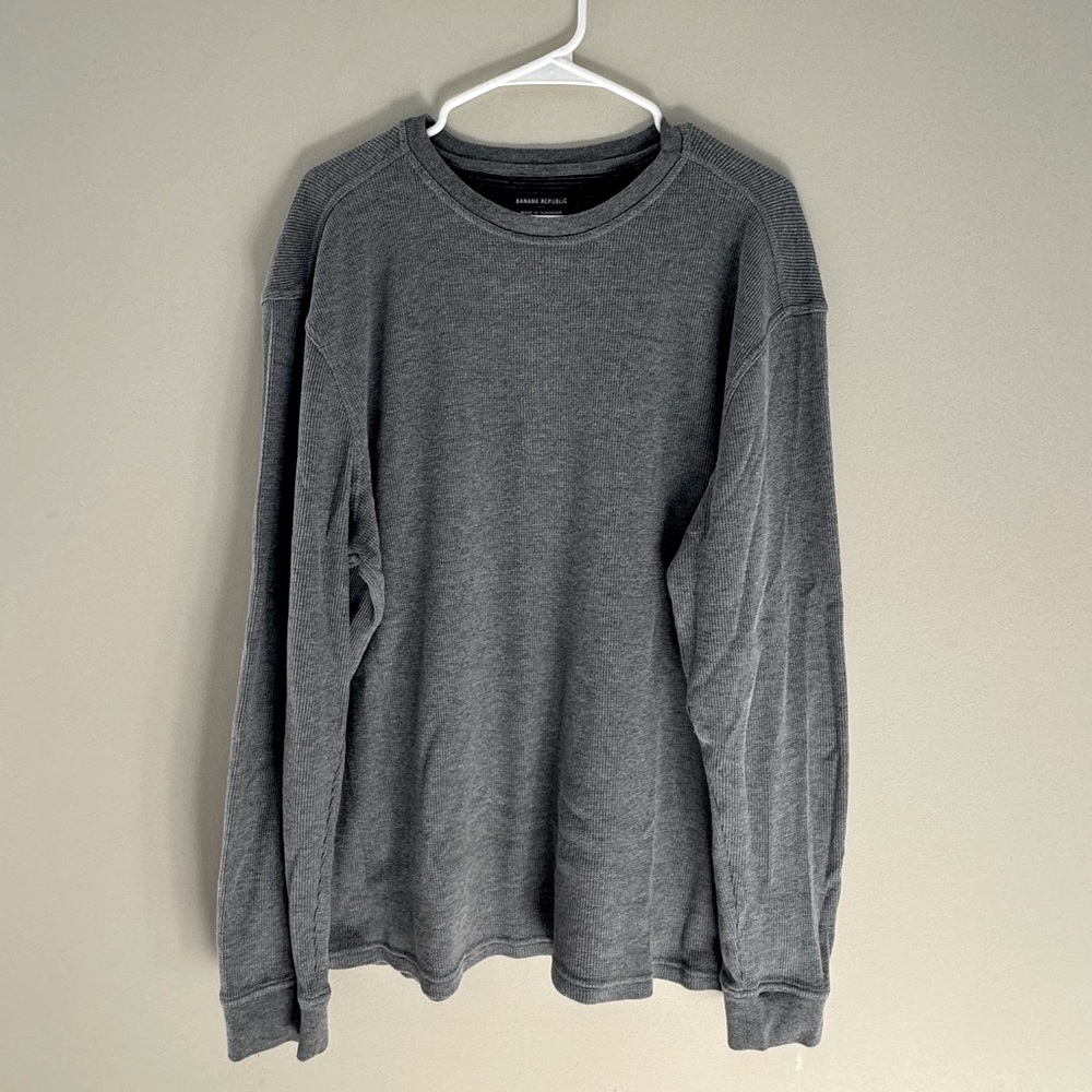 Men’s Banana Republic Waffle Henley- Grey